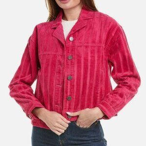 Cabi Cheeky‎ Topper Pink Corduroy Jacket #4124 Long Sleeve Button Front Women XS